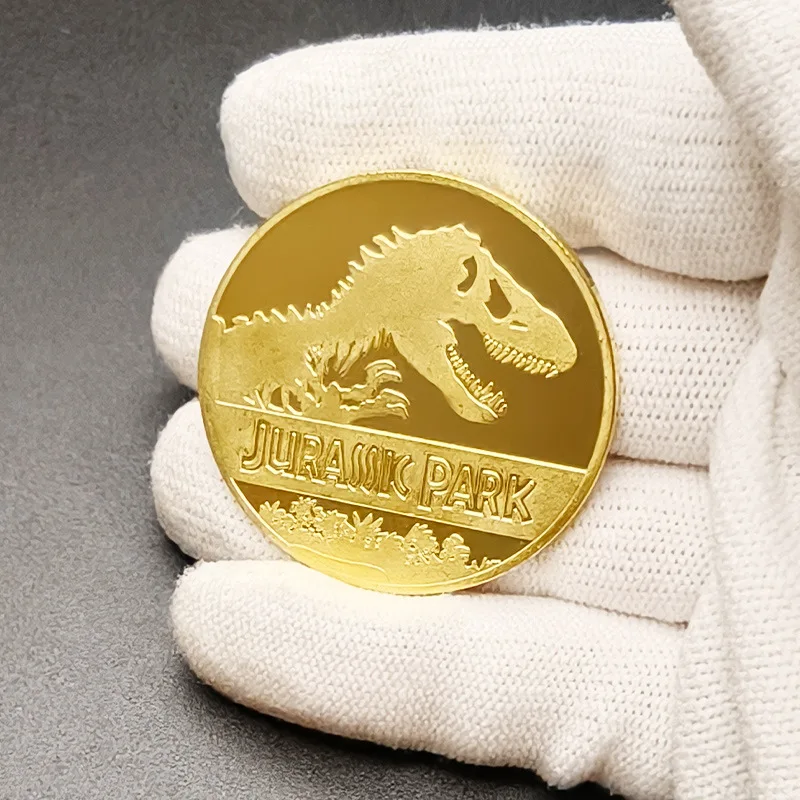 Jurassic Park Commemorative Souvenir Coins Replica Dinosaur Medallion Badges 5/10pcs Set Collectible Fan Gifts