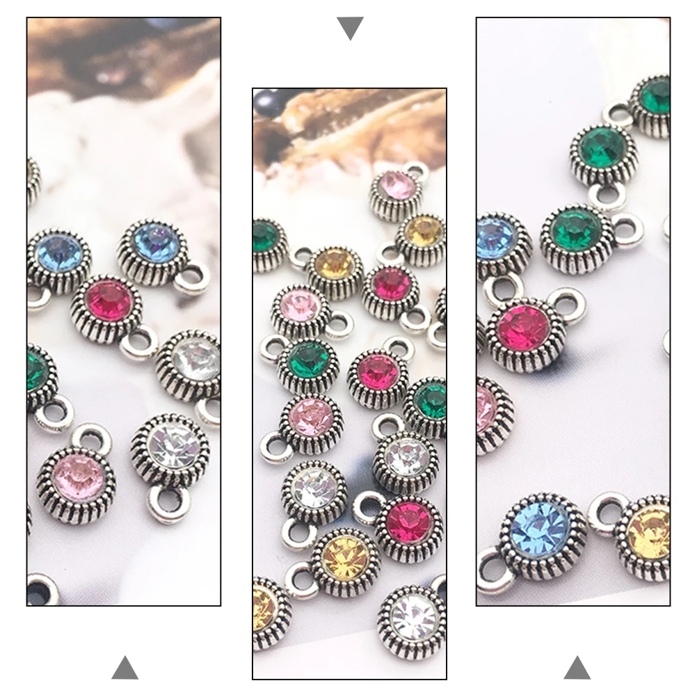 

30pcs Rhinestone Pendant Charms DIY Necklace Making Jewelry Alloy Accessories Mixed Colors Long Use Dazzling Beautiful