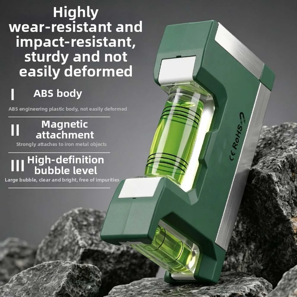 83mm Magnetic Bubble Level Ruler Dual Vial Accuracy Horizontal Vertical For Spirit Level Silver Aluminum ABS For Woodwork