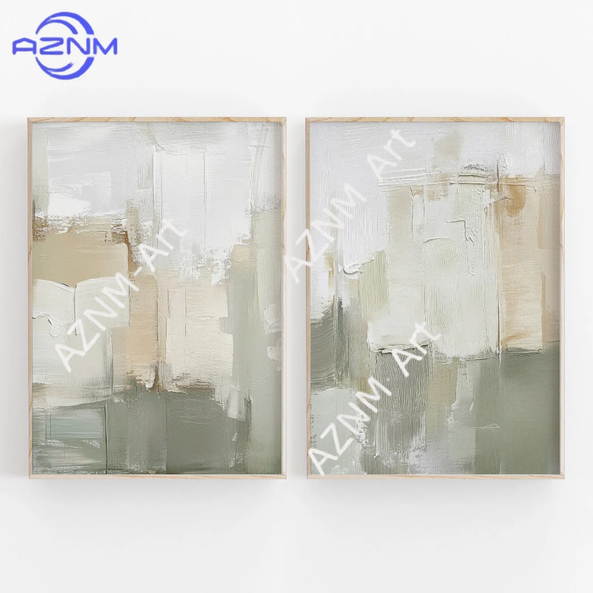 1/2 Buah Set Cetakan Seni Abst - Abstract Canvas Set ulasan dan harga