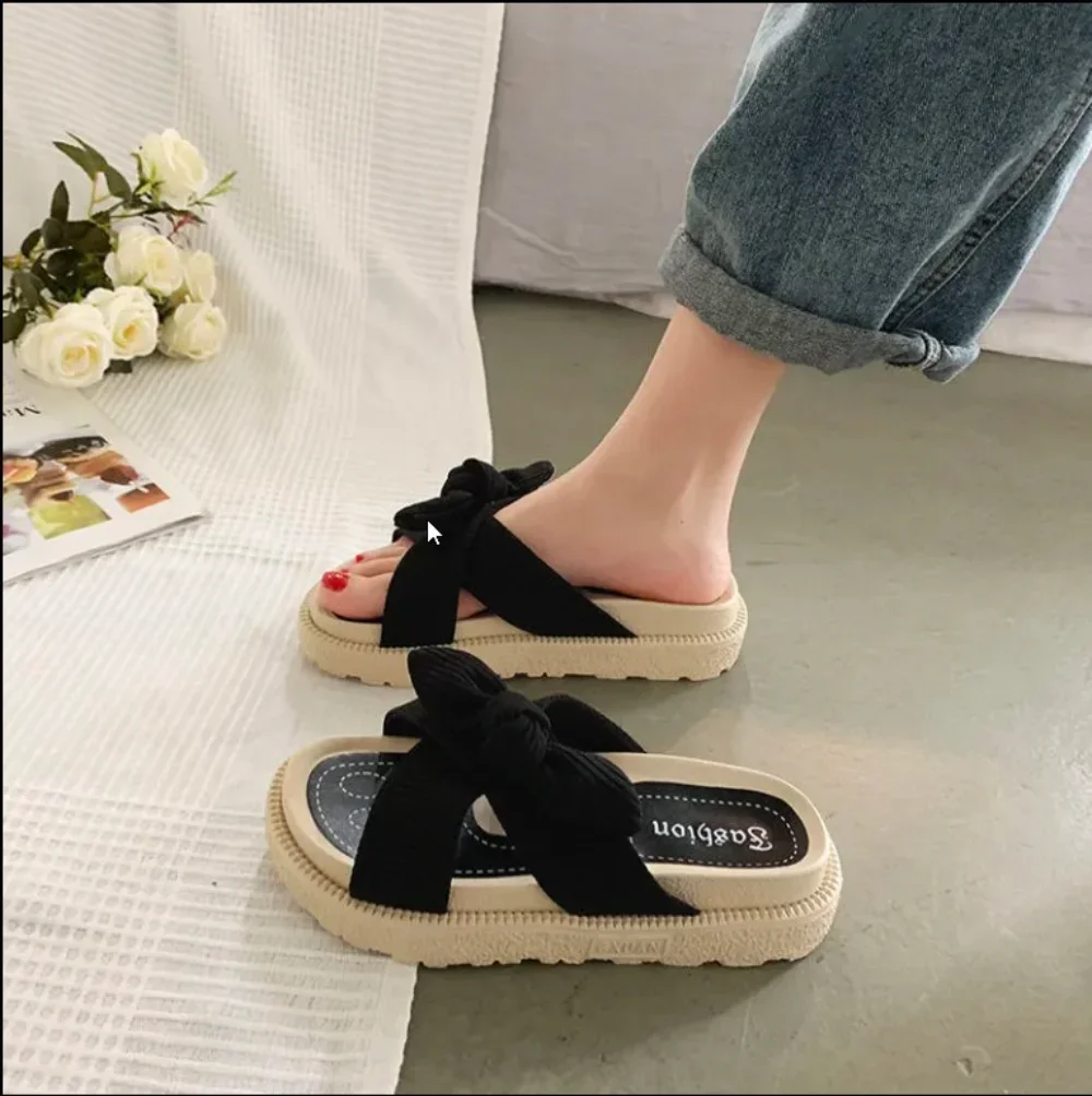 Sandias De Tacon Internet Hot Women Shoes Summer Fairy Style 2024 New Improve Fashion Platform Roman Lady Sands Flat Shoes