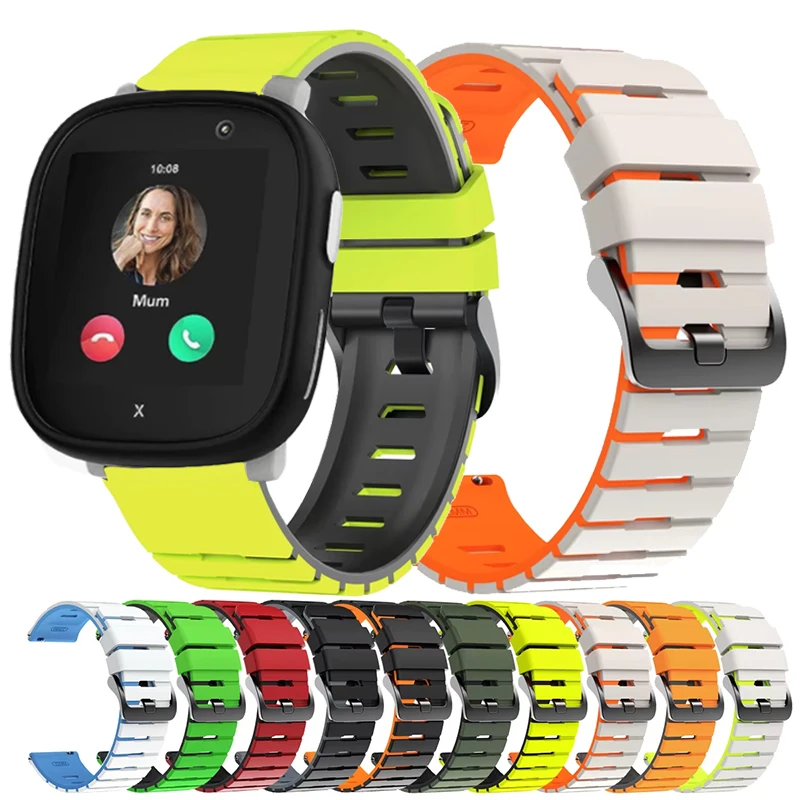 Correa de silicona transpirable para Xplora X6 Play Kids, pulsera de dos tonos para Xplora X6 Play Kids, reloj inteligente para niños, banda deportiva