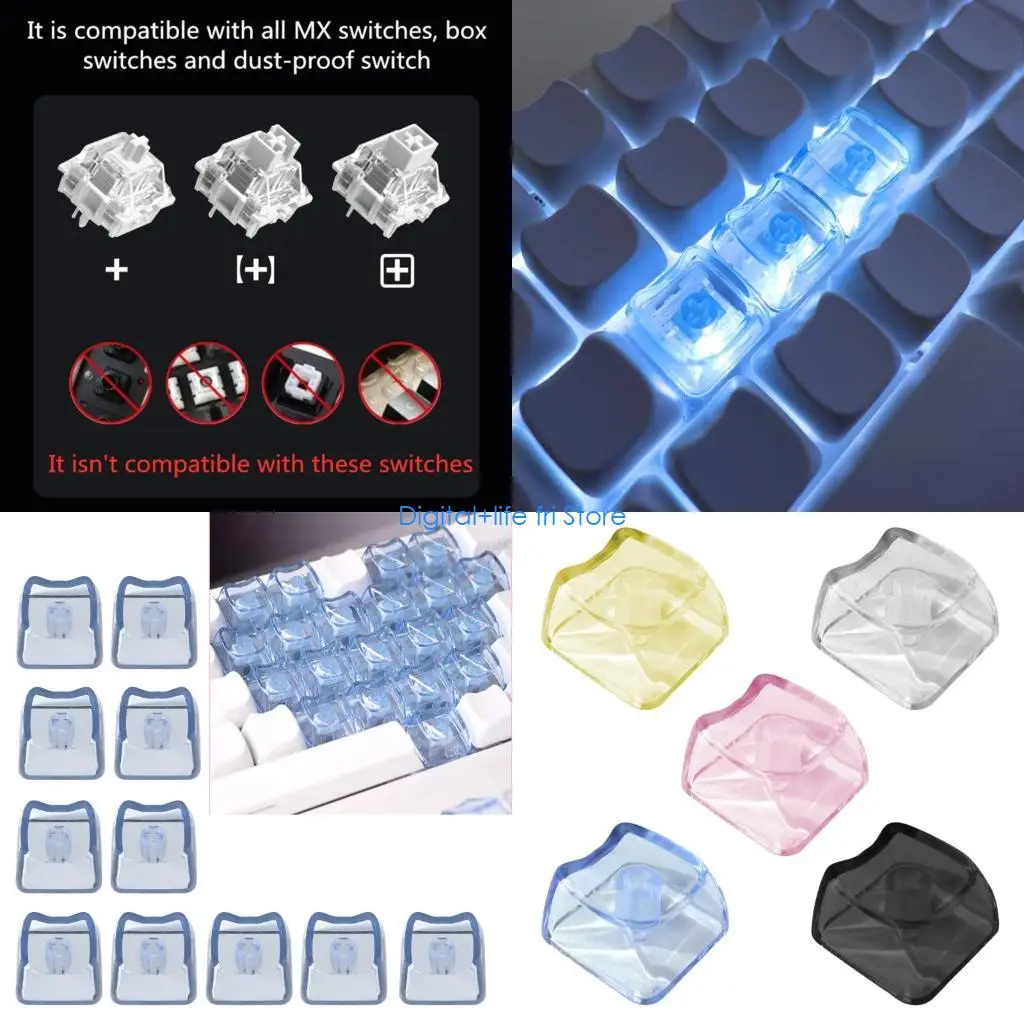 E06D 10 High Clear Keycaps For Mechanical Keyboards With Smooth Surfaces And General 1U Fit