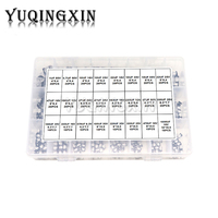 400pcs SMD Aluminum Electrolytic Capacitor Assortment Kit 24Values 1UF-1000UF 6.3V-50V Capacitance Sample Set with box