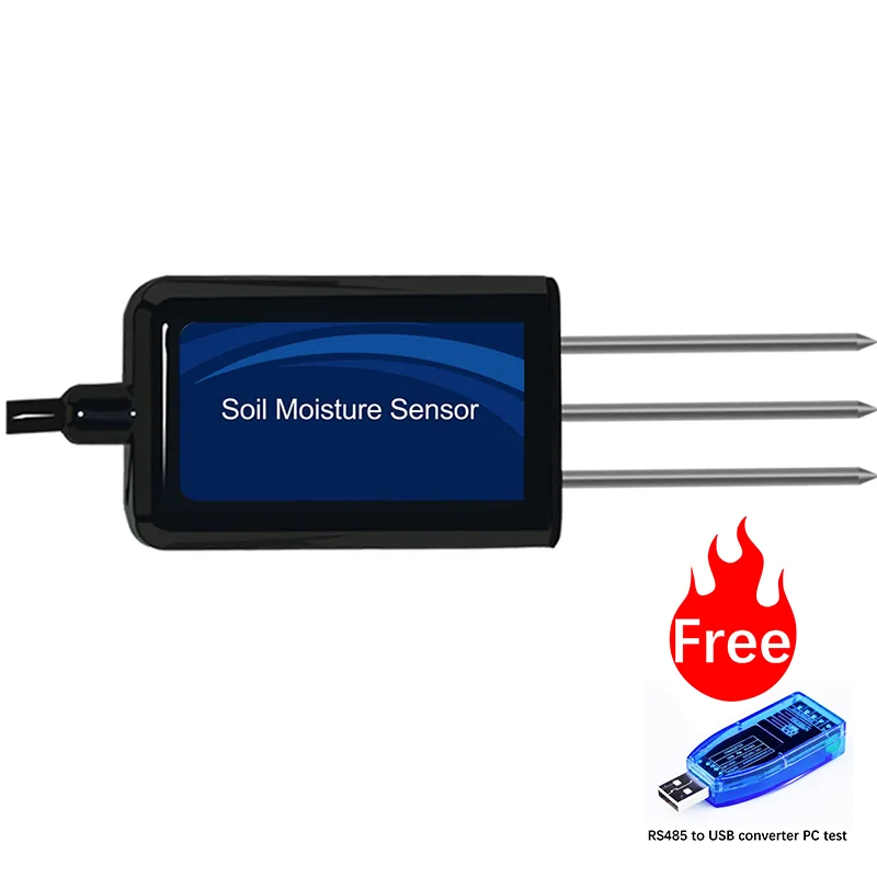 

HIGH PRECISION PROBE TYPE RS485 4-20MA 0-5V 0-10V OUTPUT LORA LORAWAN SOIL MOISTURE SENSOR