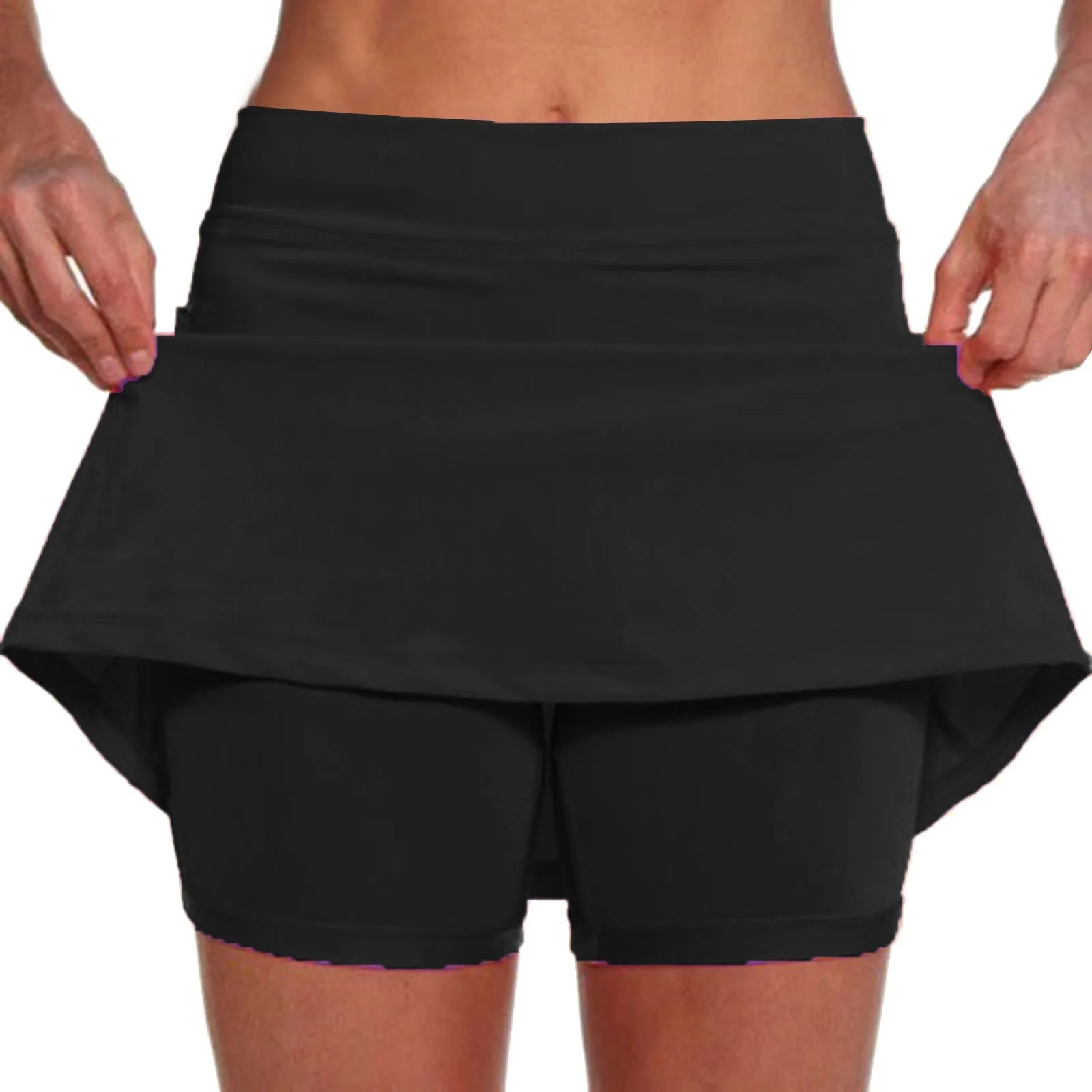 Women 2024 Summer Women Solid Color Mini Skirt Women's Active Performance Skort Lightweight Skirt For Running Tennis Sport