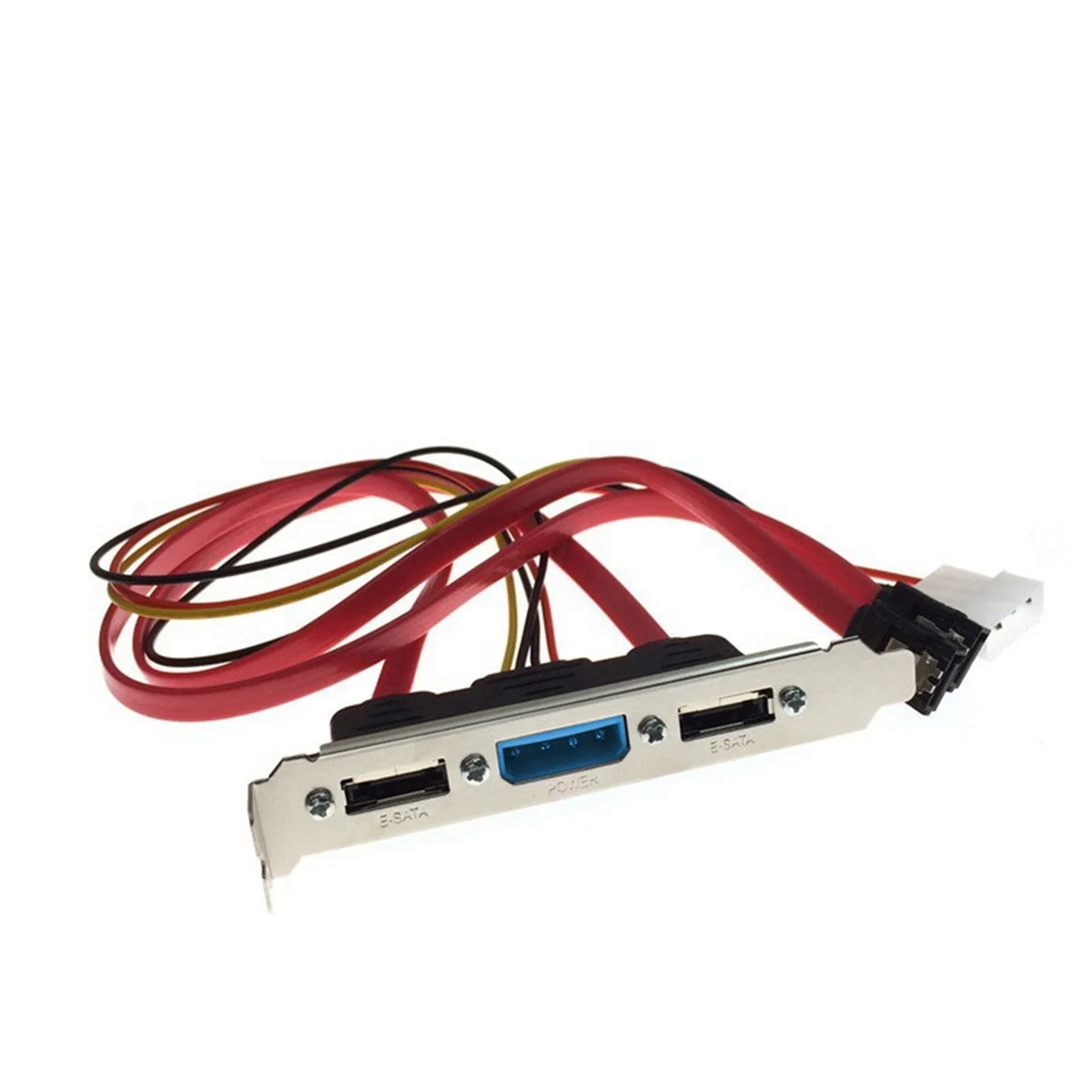 A80IPC DIY SATA to ESATA and 4Pin IDE Molex Power PCI Bracket Slot Cable Full-Height Profile for External Hard Drive