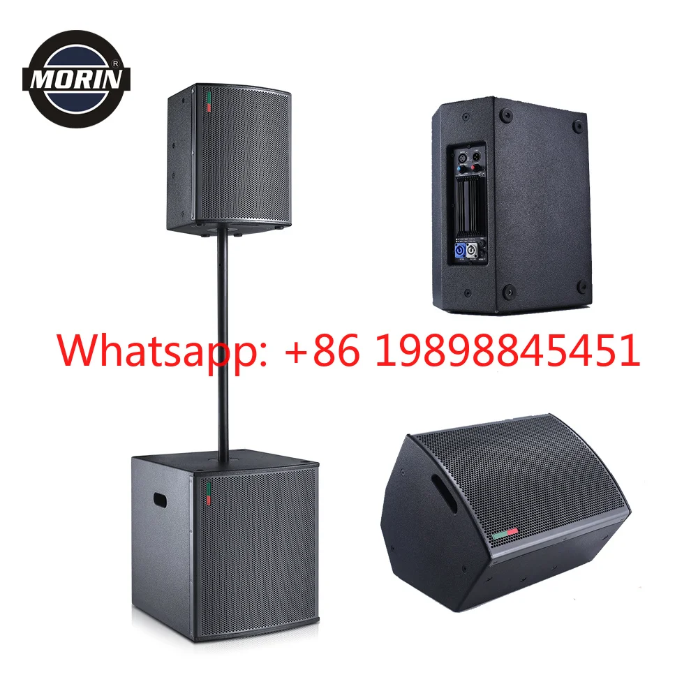Morin Pa Active Coaxial Speaker Tower System 1012,15,18inch Full Range Monitor+Subwoofer 300W-600W Wood Church Meeting Event