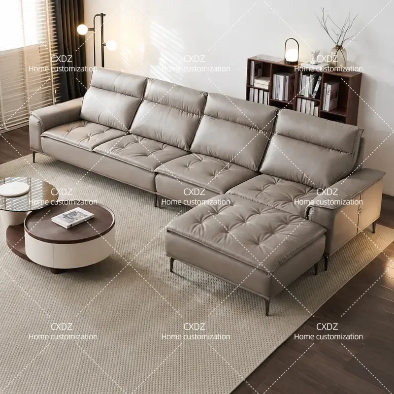 Italian Minimalist Anti Cat Scratching Sofa Modern Simple Wabi Style Living Room Household Small Apartment Three Person