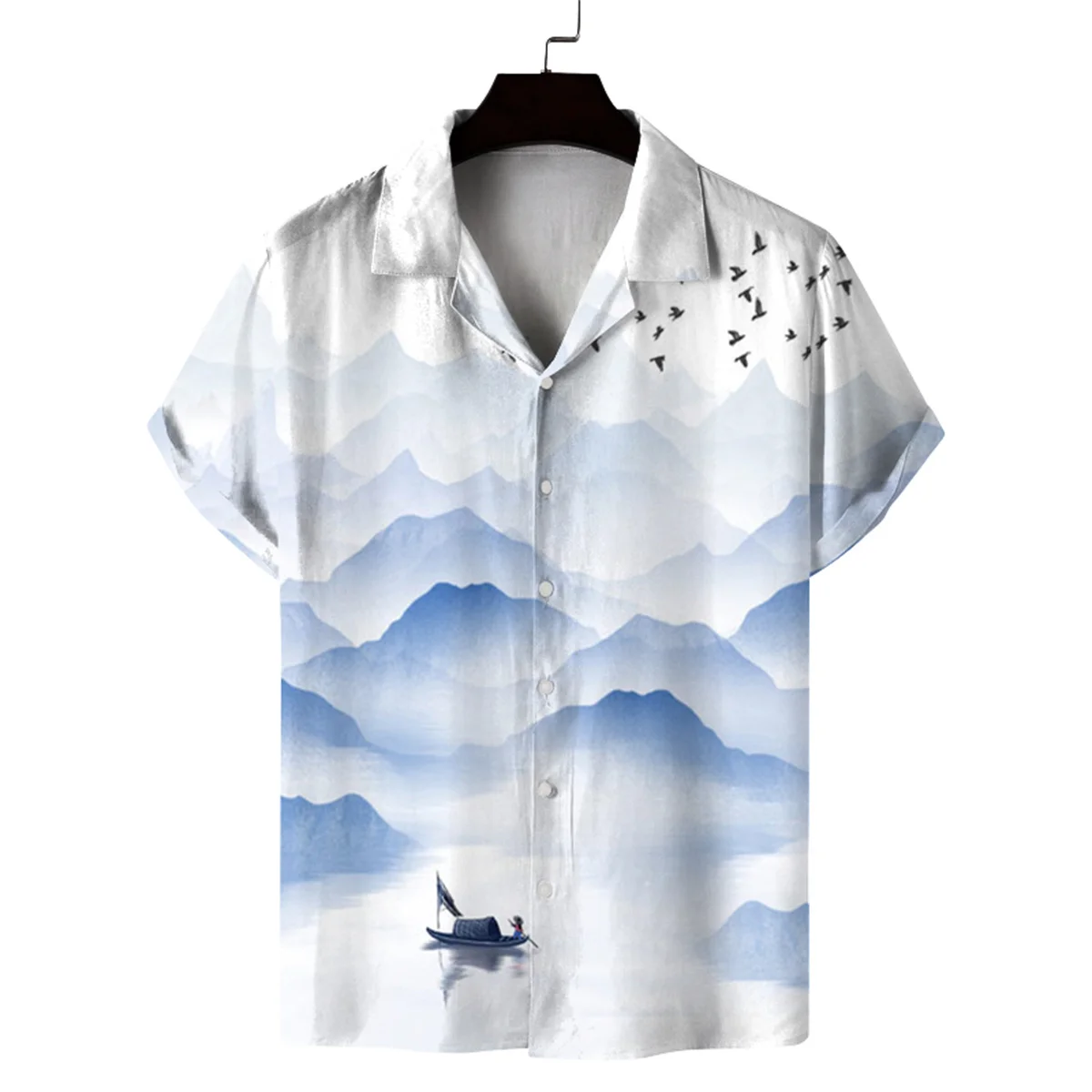 Herren Sommer Hawaiian Casual Fashion Floral Kurzarmhemd Herren bedrucktes kubanisches Kragen personalisiertes Strandhemd.