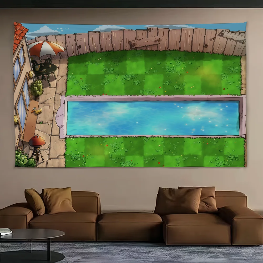 لعبة P-Plants vs Z-Zombies العلم للتخييم في الهواء الطلق بار نزهة ديكور المنزل والحفلات الحلي راية #3