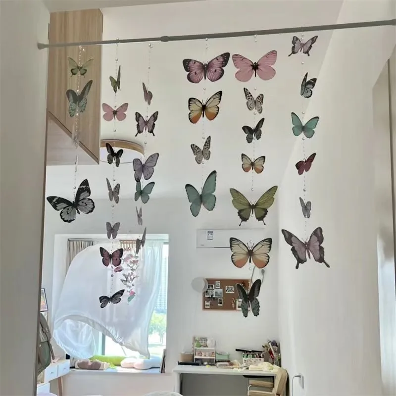 Butterfly Party Decorations Butterflies Banner Hanging for Birthday Party Wall Door Windows Curtain Living Room Bedroom Doorway