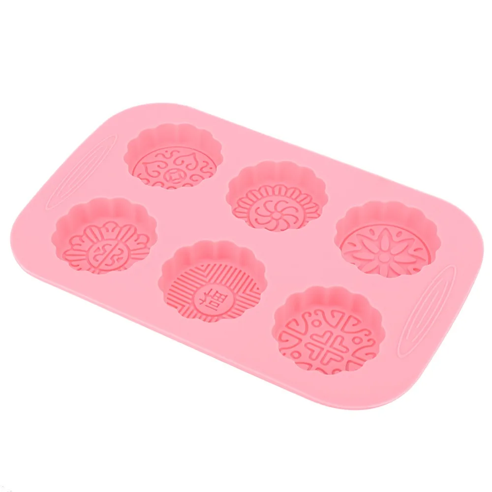 Diy Silicone Mooncake Mold Pink 25*16*2cm Soap Making Mold Chocolate Mold For Baking