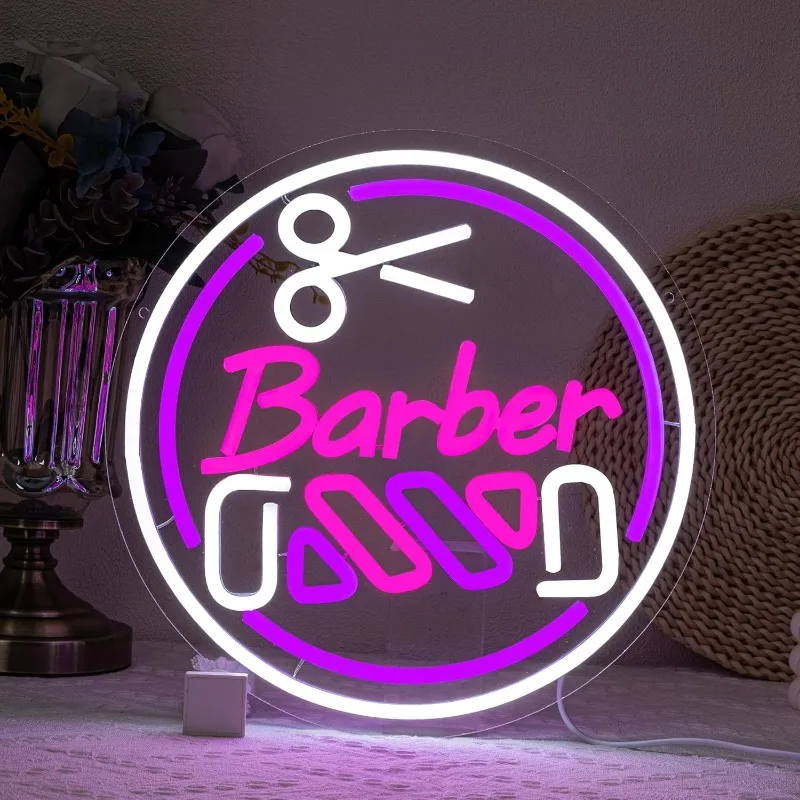 XM Barber Neon Round Neon for Wall Decoration Colored Neon LED for Barber Beauty Salons or Beauty Shops Home Decor  Home Decor