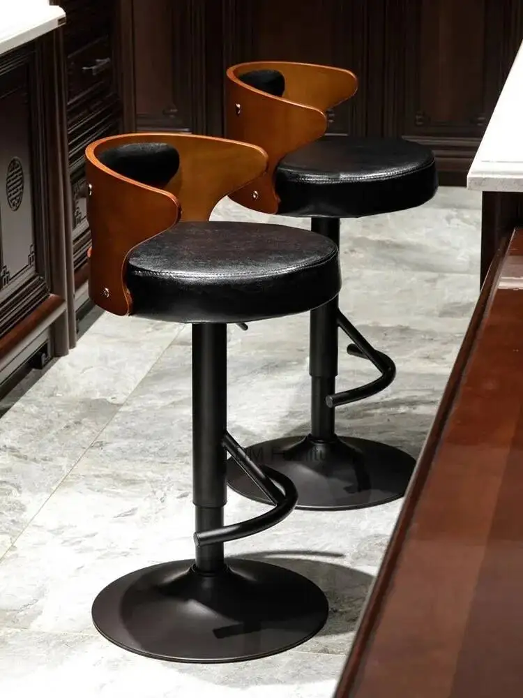 Nordic Bar Chair Simple Lift Chair Rotating Bar Stool Modern Front Desk Bar Stools Island Table Leisure Light Luxury High Stools