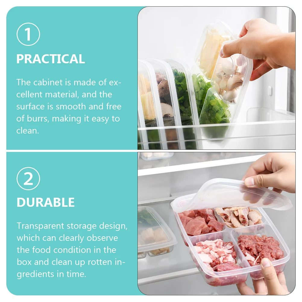 

2pcs Fresh-Keeping Food Box Plastic Storage Organizer Transparent Fridge Container For Vegetable Fruit Storage Box With