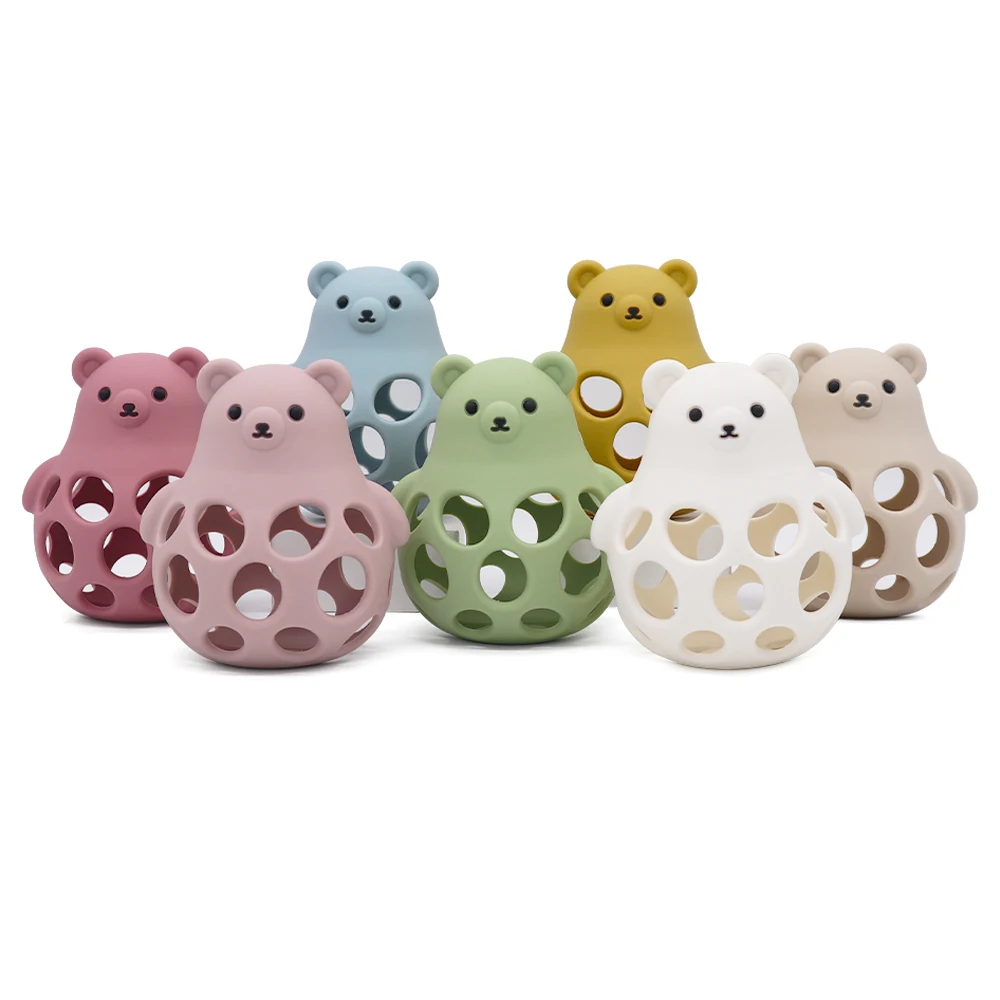 1Pcs Silicone Baby Teether Toys Cartoon Animal Shape Teethers Ring Sensory Toys For Toddlers BPA Free Chewing Toy Accessories