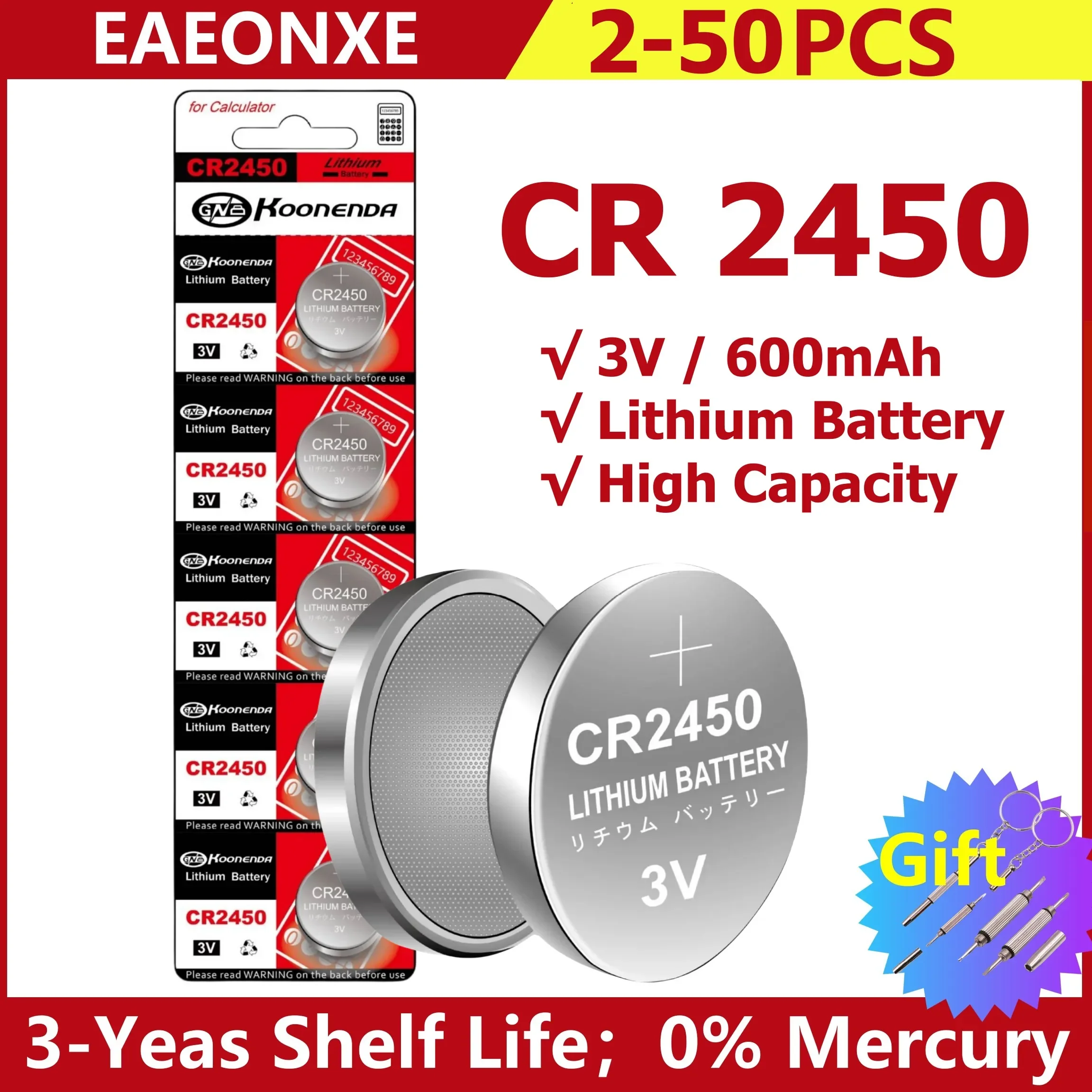 CR2450 3V bateria litowa CR 2450 DL2450 BR2450 LM2450 KCR5029 dla zabawka samochód pilota zdalnego sterowania zegarek z lampą LED ogniwa monetowe przycisku