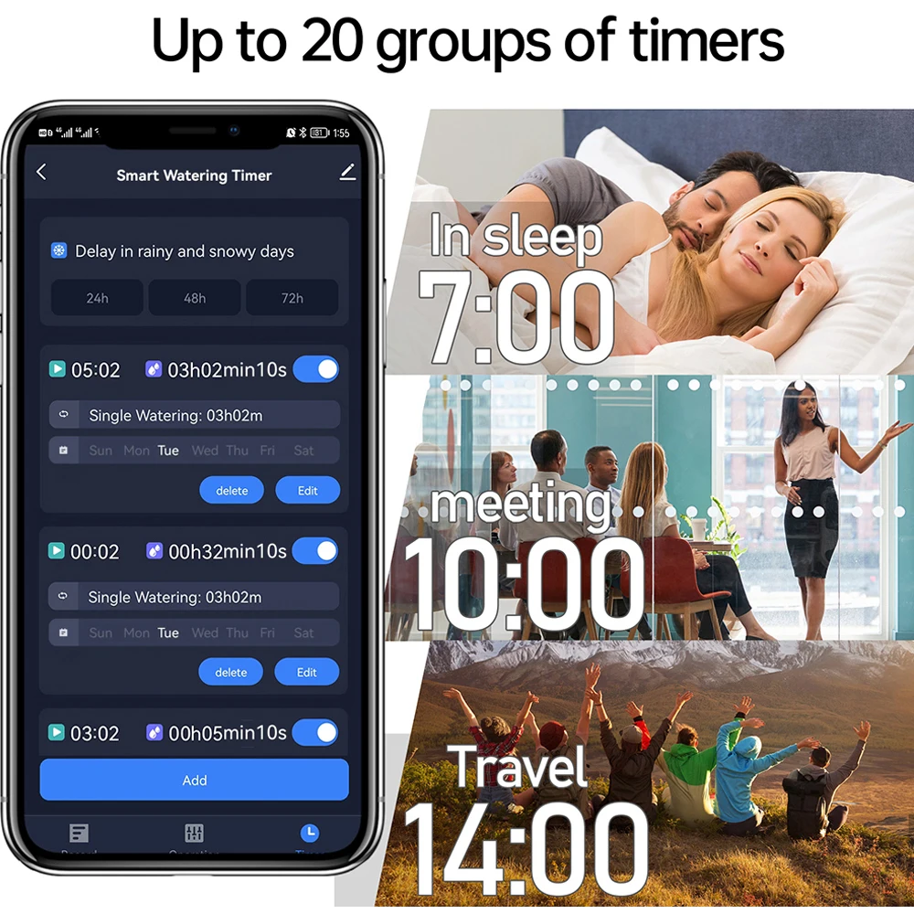WIFI ZIGBEE Garden Watering Timer Smart Sprinkler Drip Irrigation System Built-in Water Flow Recorder Controller TUYA