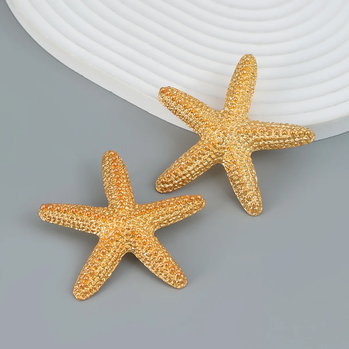 2023 Trendy Summer New Boho Earrings Vintage Golden Starfish Earrings Necklace for Women Holiday Party Jewelry Accessories