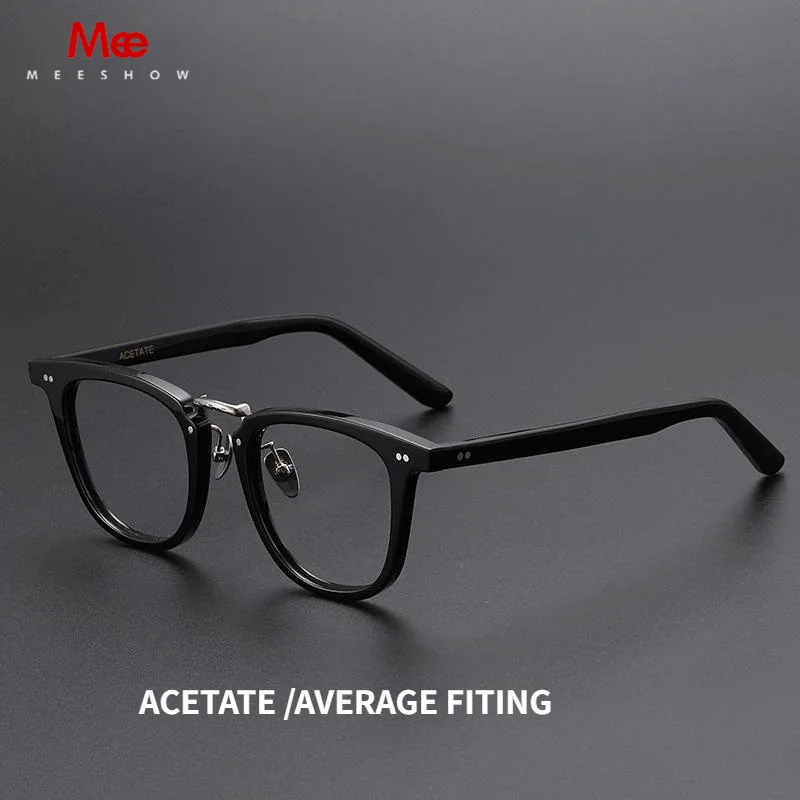 Meeshow Man's Fashion Glasses Retro Comfortable Acetate LuxuryEyeglasses Optical Prescription Eyewear Frames For Men Women 55016