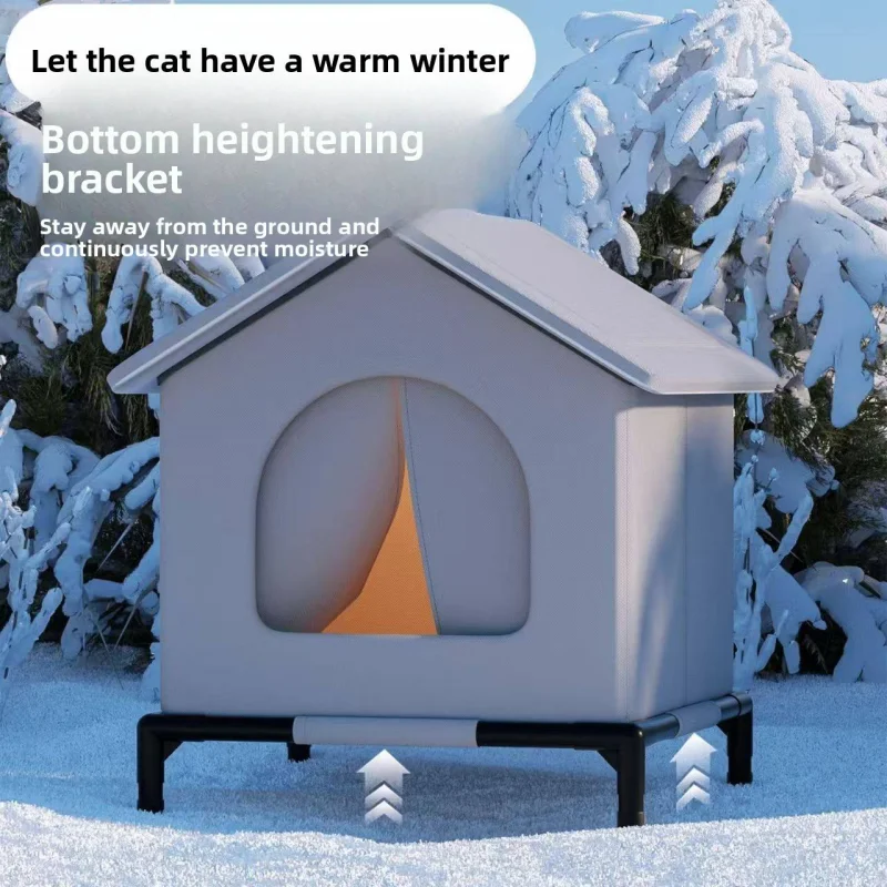 Outdoor Waterproof Dog House Winter Warm Foldable Washable Pet Cave Sleeping Bed Stray Cat Shelter for Small Dogs And Cats view 3