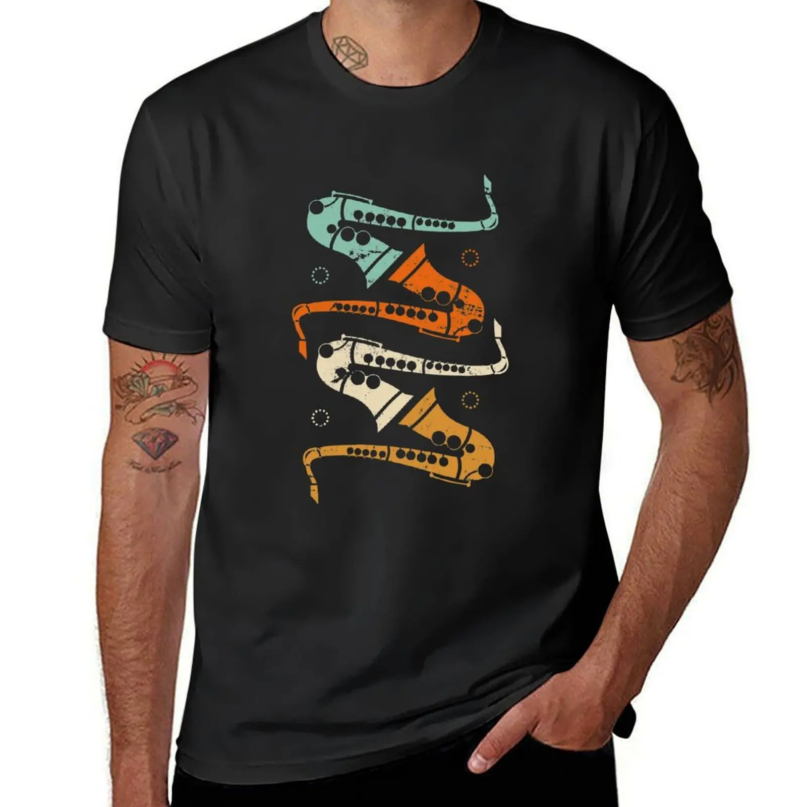 

Retro saxophone T-Shirt Blouse graphics mens clothes