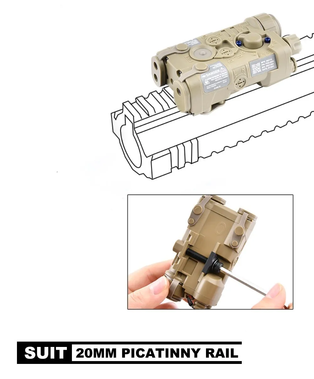 Airsoft taktische Ngal Laser Dummy Batterie gehäuse Ngal Batterie kasten kein IR Laserlicht funktion dekorative Jagd waffe Licht