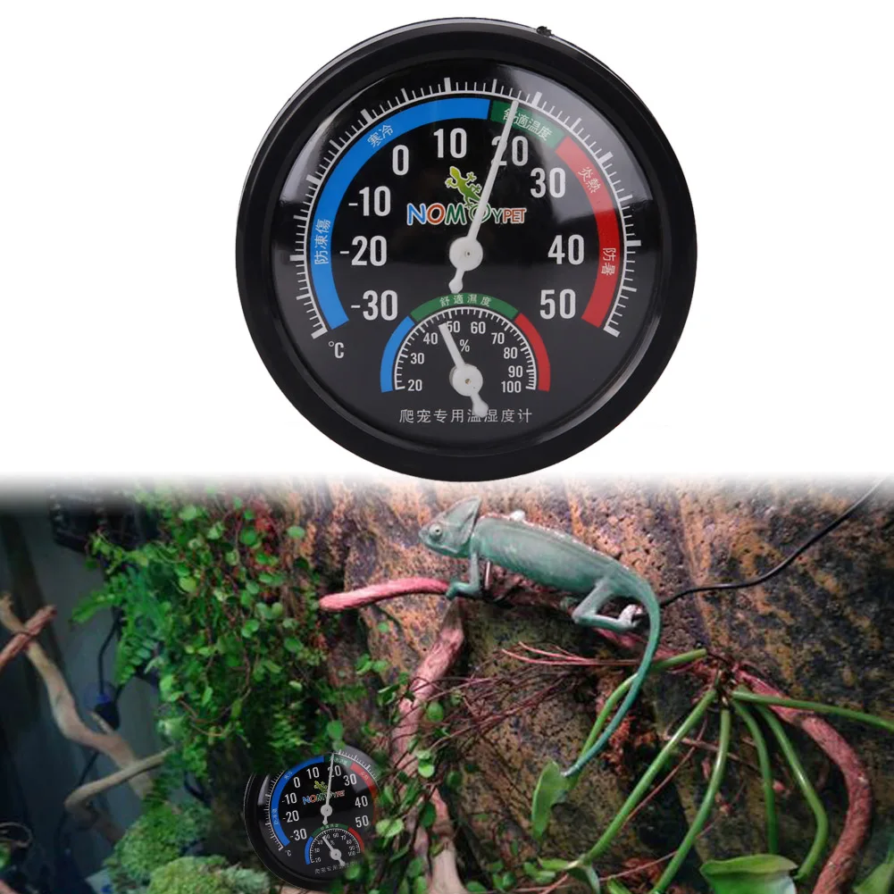 Rearing Box Thermometer Dual Gauges Temperature Tester Dial Gauges Humidity Sensor for Reptile Vivarium Rearing Box
