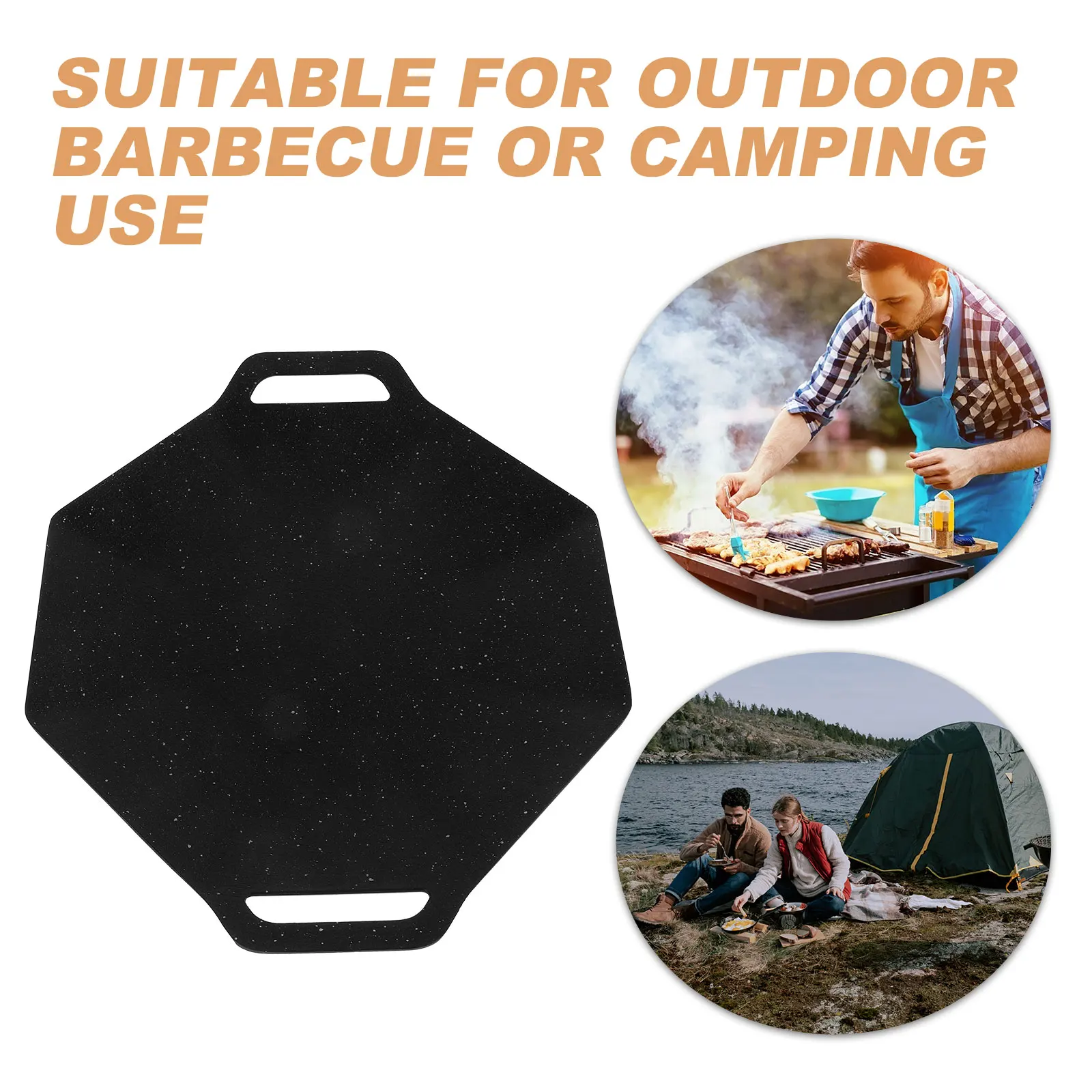 

Portable Bbq Grill Pan Outdoor Non-Stick Stainless Steel Camping Griddle For Meat Vegetable Pizza With Grilling Accessories