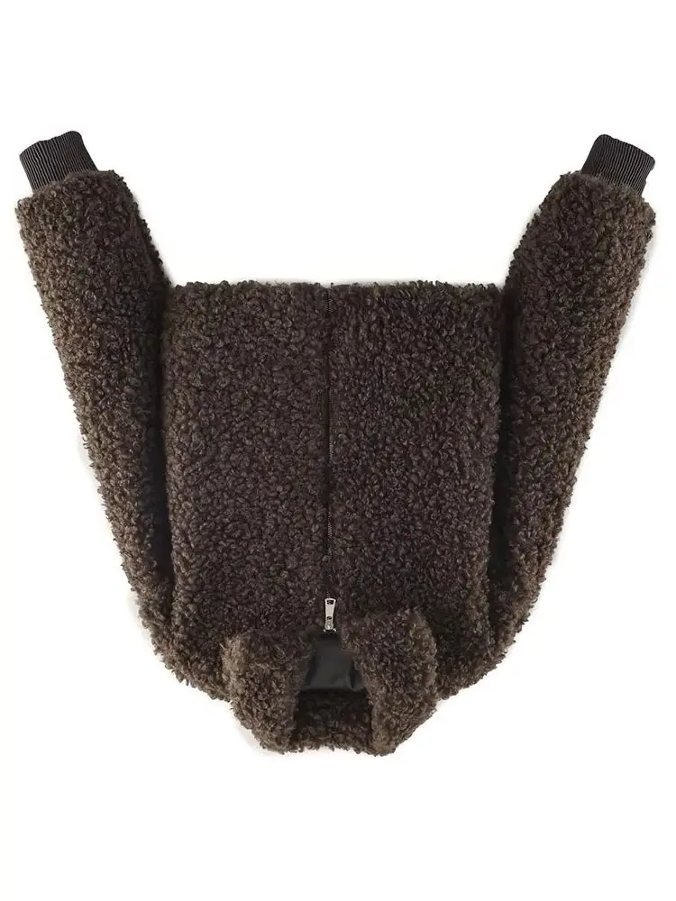 

HH женские новые зимние куртки на молнии с длинными рукавами из синтетического флиса женские свободные куртки для отдыха модные уличные стильные короткие куртки с лацканами