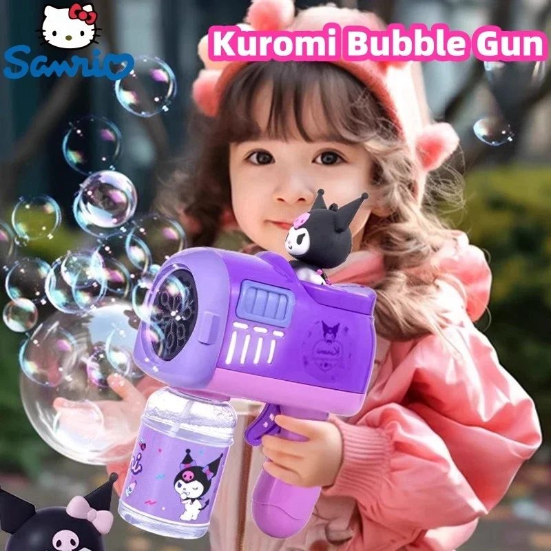 

Sanrio Kuromi Handheld Bubble Machine Melody Fully Automatic Electric Bubble Gun Gun Boys Girls Toys Childrens Gift