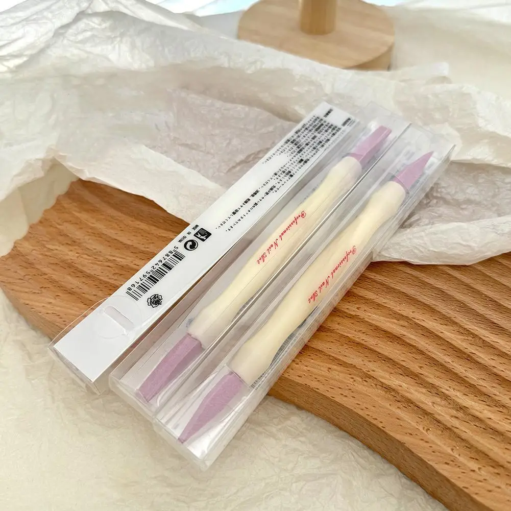 Double-Ended Quartz Nail Pen Professional Cuticle Remover Stick Scrub Sanding Grinding Pen Manicure Tool For Dead Skin Removal