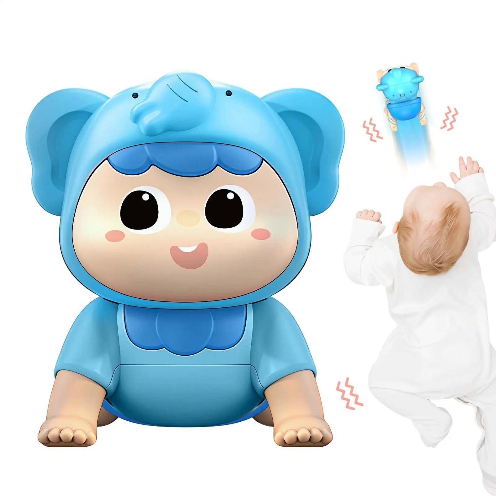 Crawling Toy Electric Cartoon Educational Doll 0-1 Year Crawling Toy With Sound For Boys Girls Home Bedroom Living Room Daycare