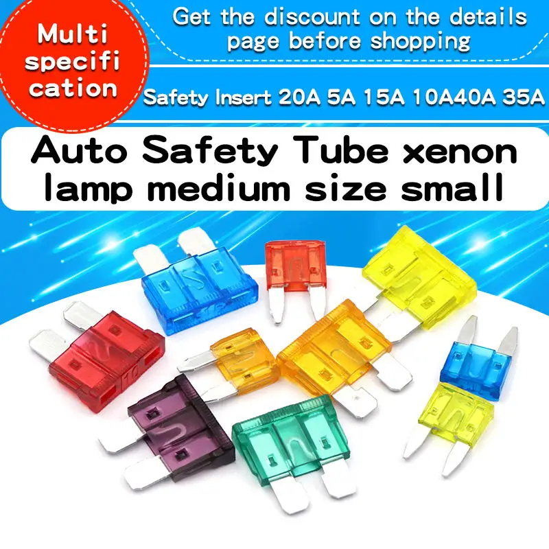 5PCS Car Insurance Insert Medium 10-35A Fuse 10-30A Trendy Car Fuse Insurance Pieces Durable Zinc Alloy Safety Film