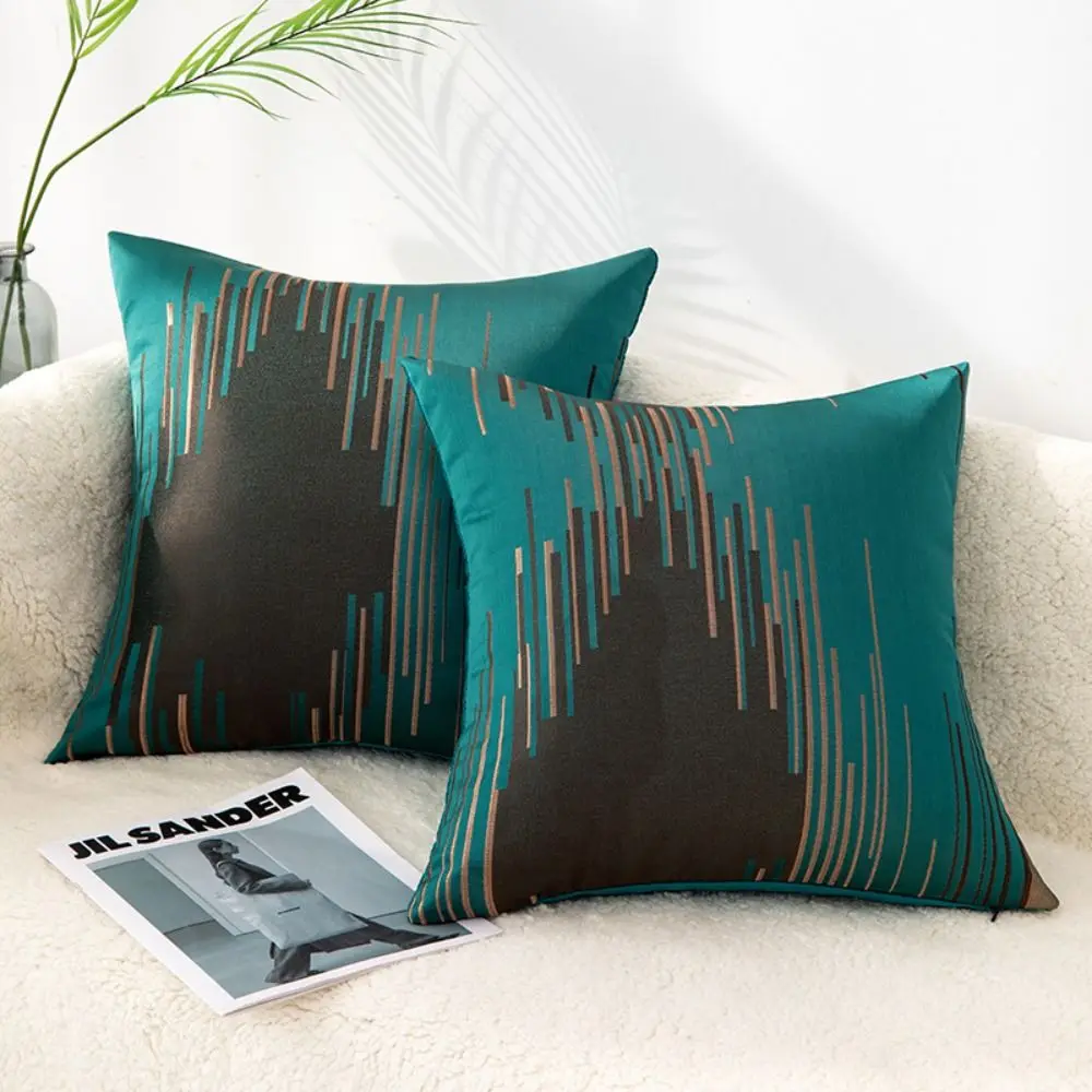 45x45cm Meteor Stripe Velvet Pillowcase Luxury Nordic Style Geometric Stripe Cushion Cover Comfortable Washed Material