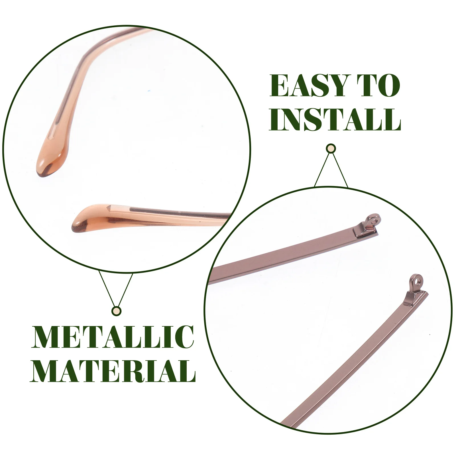 

Metal Glasses Arm Replacement Parts Sunglasses Eyeglasses Universal Repair Kit Non Slip Easy Install Accessories