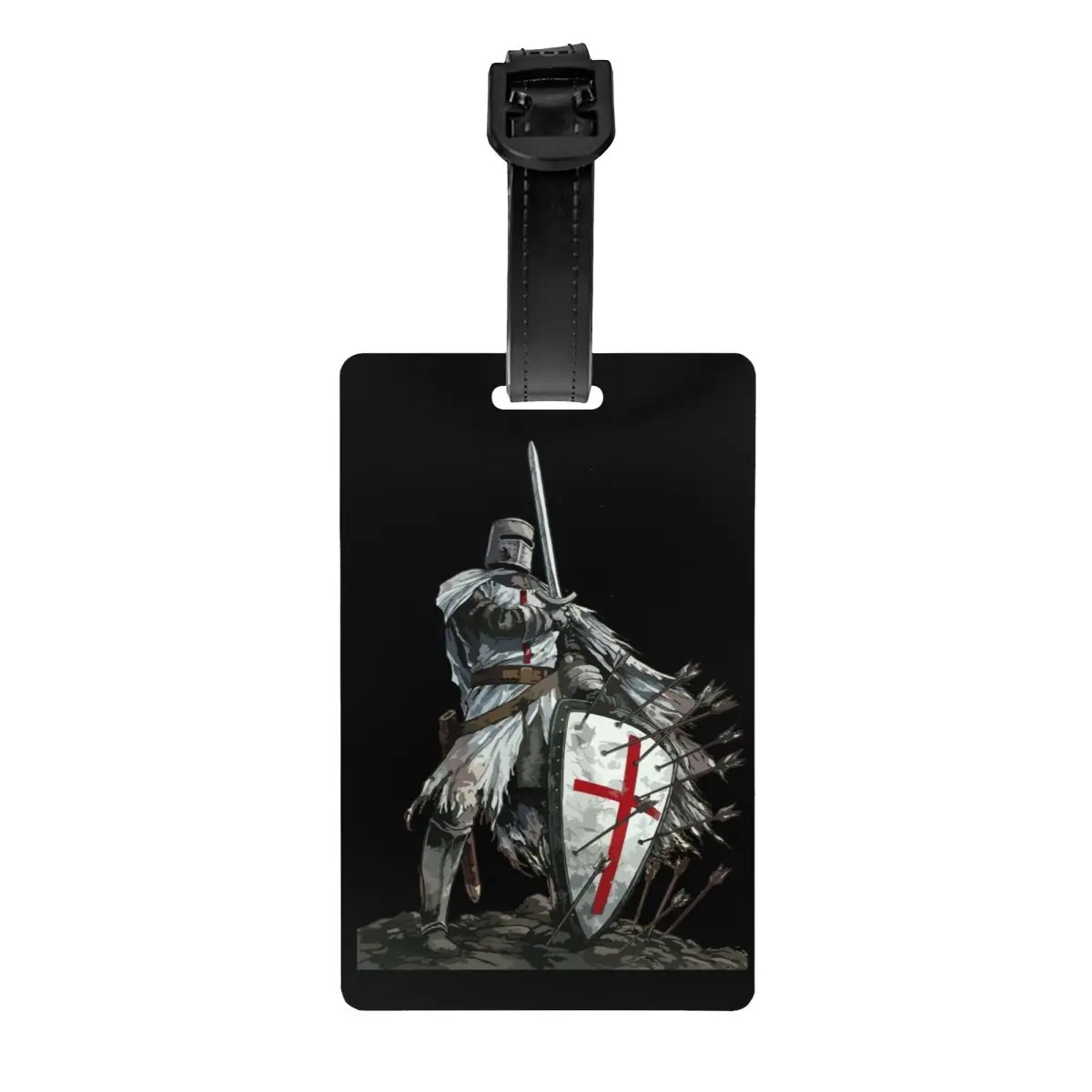 Knights Templar koper prajurit Tag abad pertengahan Templar Shield koper silang bagasi penutup privasi Label ID