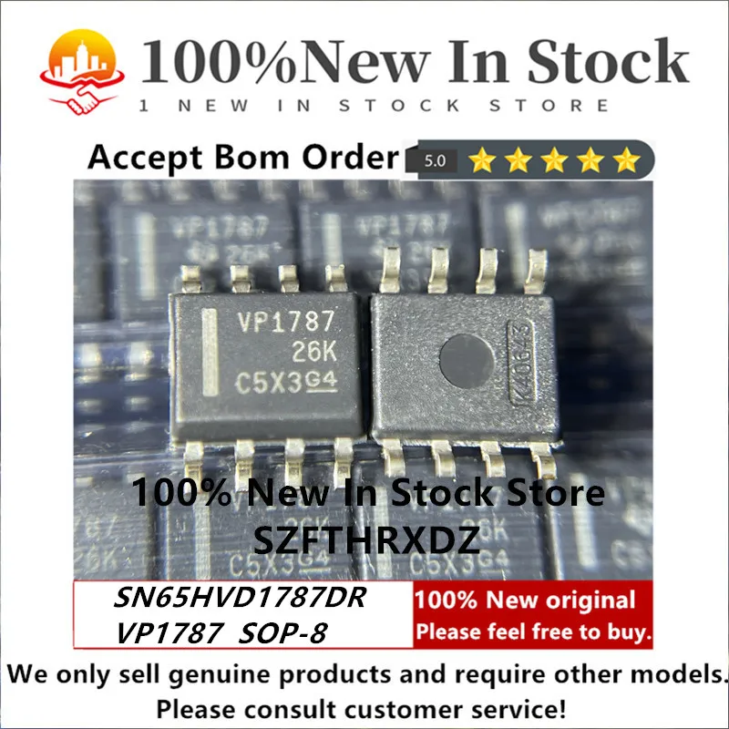 100% NEW ORIGINAL SN65HVD1787DR SOP-8 VP1787 SOP8 30V RS-485 with fault protection function