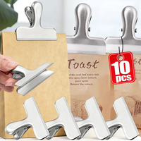 10/1pc Stainless Steel Sealing Clip Food Snack Pouch Clips Kitchen Storage Gadgets Tool Multi-functional Photo Decoration Clips