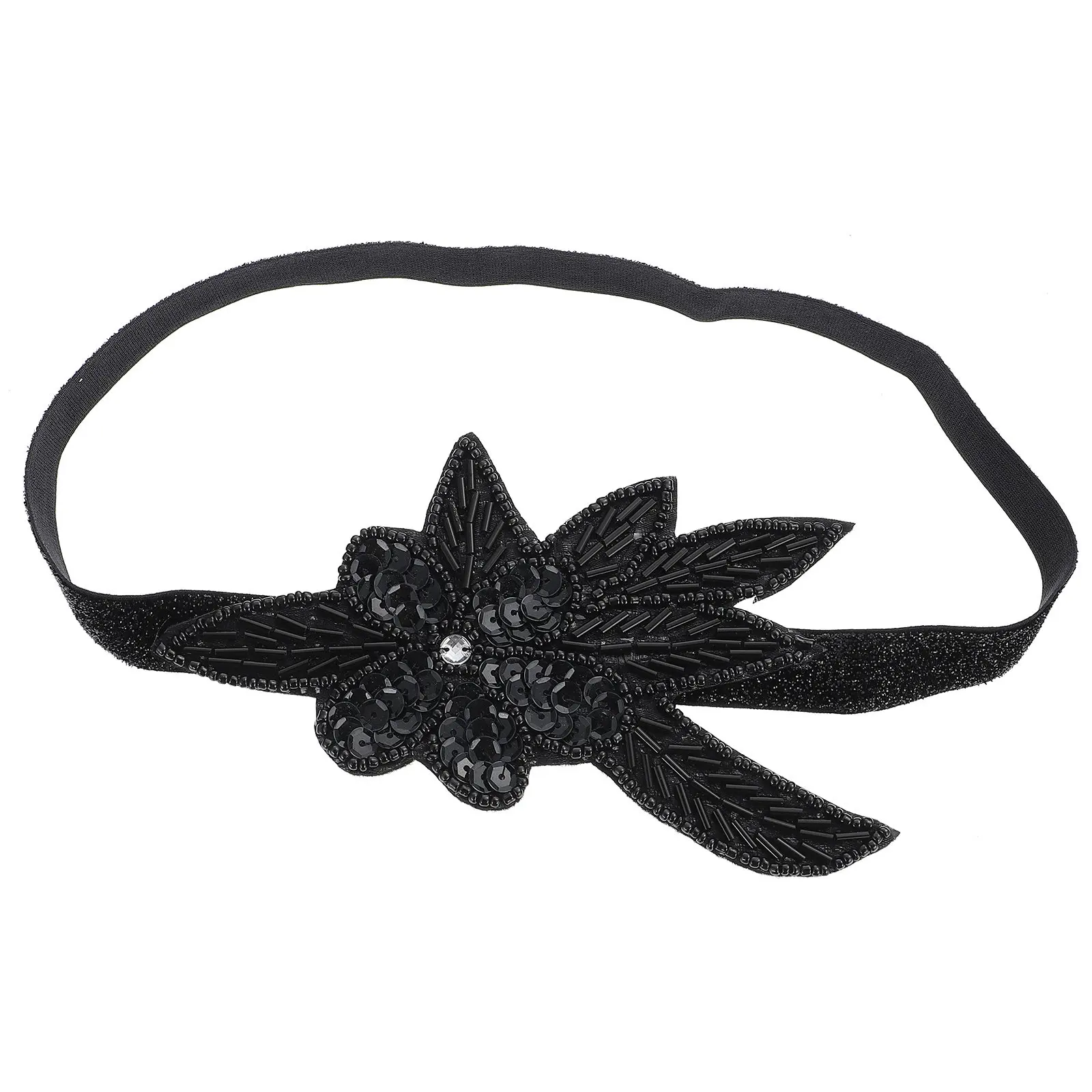 

Черная повязка для волос с пайетками, обтянутая тканью, легкая и удобная, для вечеринок, дней рождения, Рождества, женская повязка с пайетками, аксессуары для волос