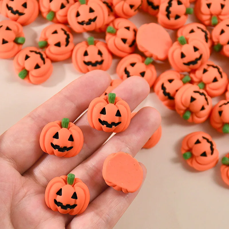 

20Pcs Cute Halloween Pumpkin Flatback Resin Cabochon Scrapbook Embellishment Craft Decoration Halloween Home Decor Accessories