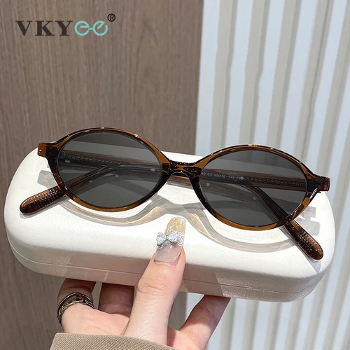 Imagen 2 del producto VICKY gafas de sol polarizadas para mujer, montura pequeña ovalada geométrica Simple, diseño Retro, protección UV, prescripción personalizable K9142