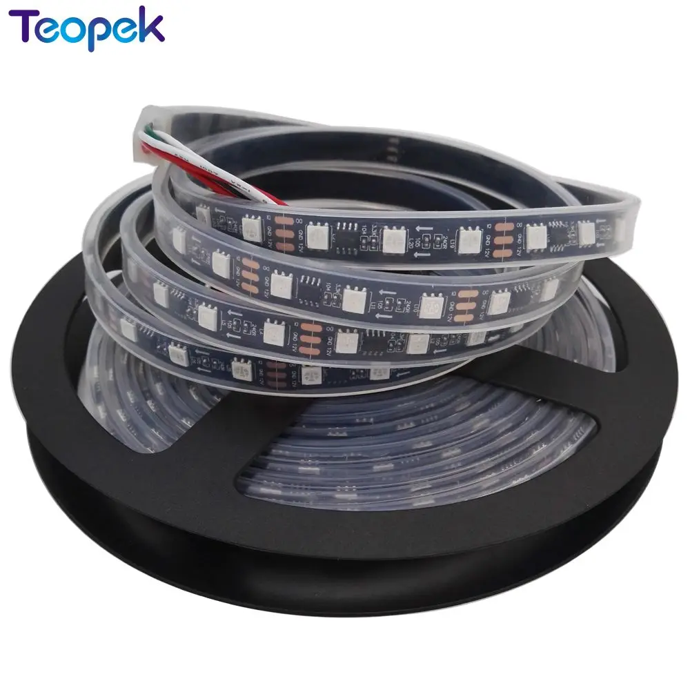 WS2811 Led Strip 30/48/60/72 Leds/m,10/16/20/24 pcs Ws2811 ic/meter,DC12V White/Black PCB, 2811 Addressable Digital Led Strip 5m