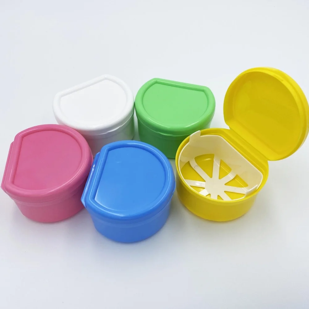 20pcs Denture Box False Teeth Storage Box Orthodontic Retainer Case Plastic Cleaning Teeth Container Oral Mouth Guard Organizer