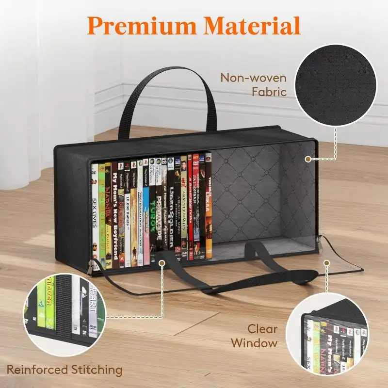 .Hot Sale-Transparent Non Woven Storage Bag Multifunctional Organizer For DVD Comic Book Collection Office Daily Use Gift view 6