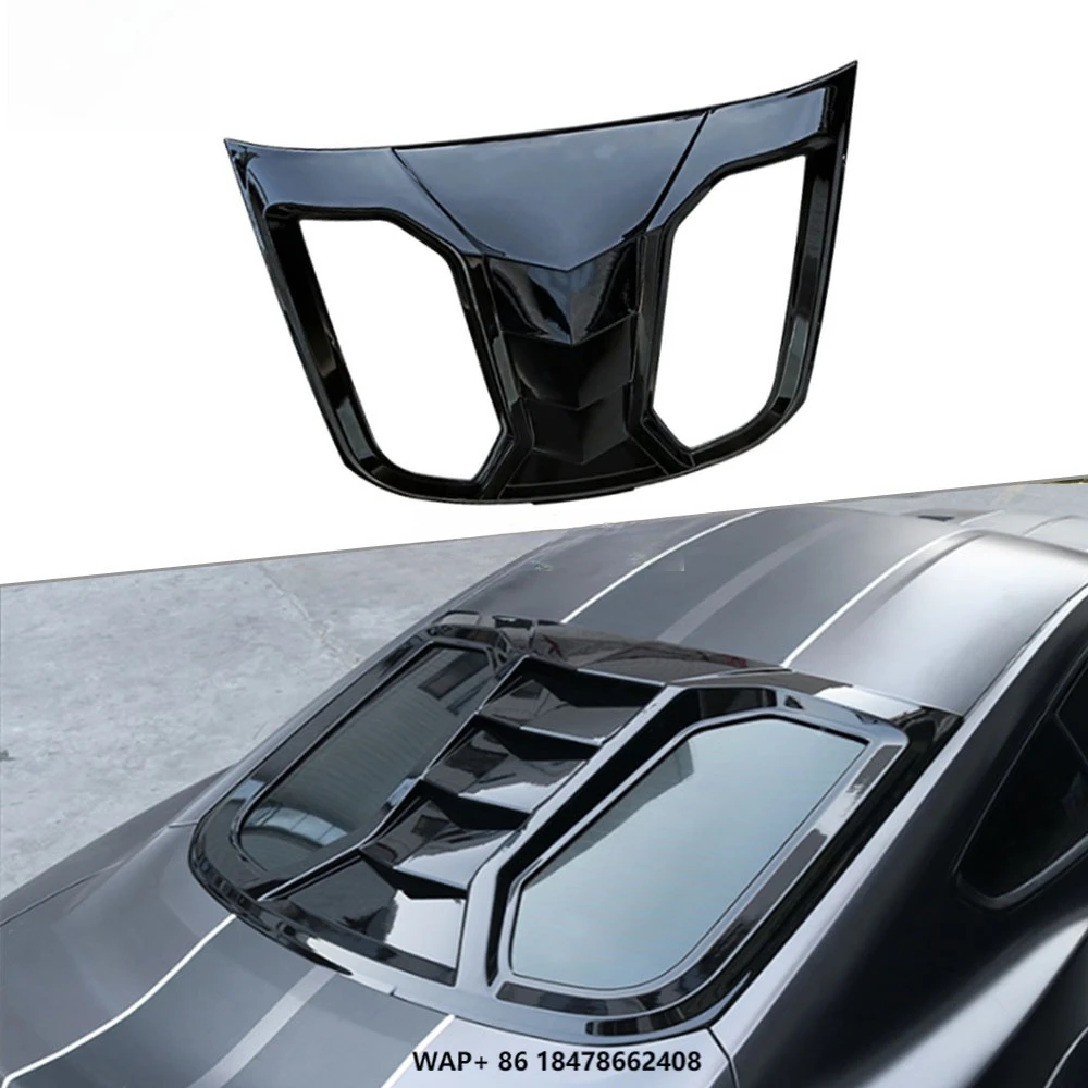 ABS Plastic Rear Window Louver Air Vent Black Sun Shade Visor Cover Spoiler for Mustang GT500 2015-2020