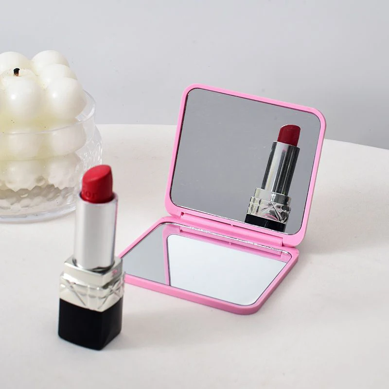 2-Gesicht Make-up Spiegel Quadrat tragbare niedliche Mädchen Geschenk Hand Mini Spiegel Tasche doppelseitigen Make-up Spiegel kompakt mehrere Farben – Detail 6