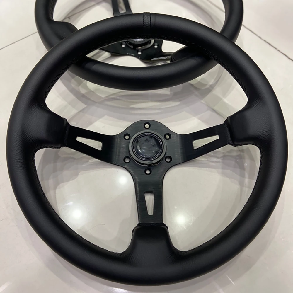 Universal Modification Steering Wheel 13Inch 330MM Leather Racing Personalized Steering Wheel Car Accessories