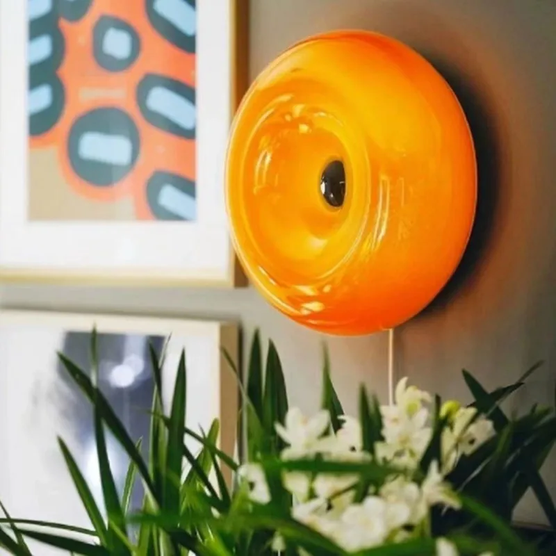 ABKY-مصباح حائط - شكل دونات - تصميم بسيط، مستشعر لمس، صديق للبيئة، إضاءة محيطة لغرفة النوم وغرفة المعيشة، إضاءة ليلية